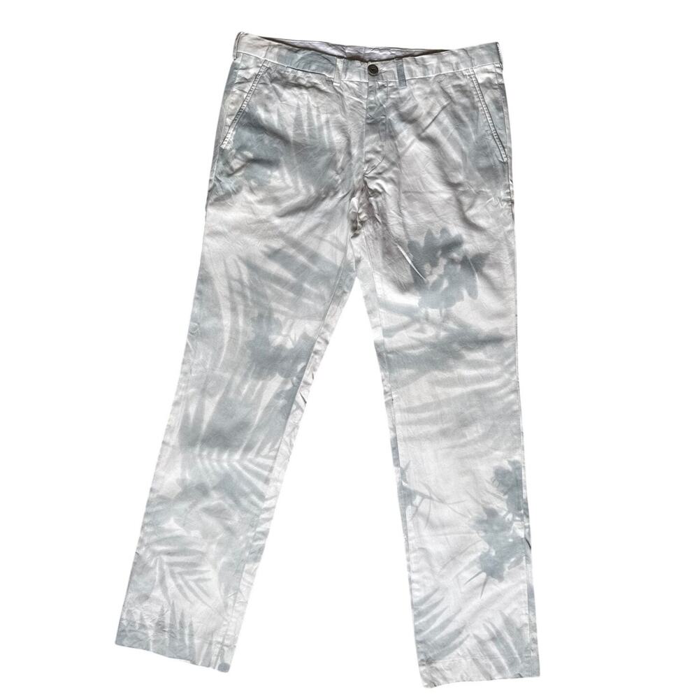 Dries Van Noten Palm Print Chinos in Gray and White Men's IT Size 50/ Large